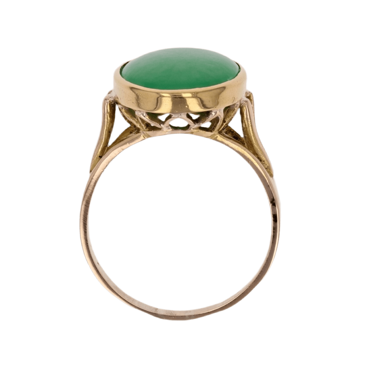 Bague Cocktail en or jaune et jade - Castafiore