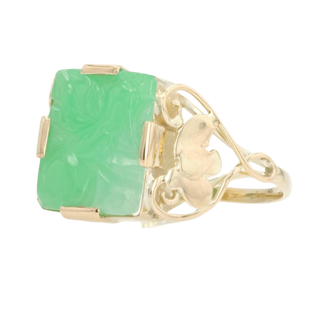 Bague Cocktail en or jaune et jade - Castafiore