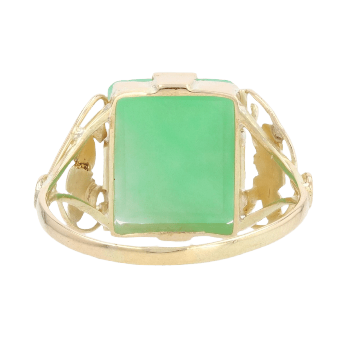 Bague Cocktail en or jaune et jade - Castafiore