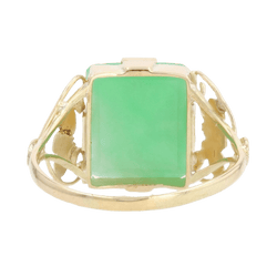 Bague Cocktail en or jaune et jade - Castafiore