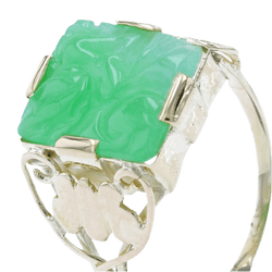 Bague Cocktail en or jaune et jade - Castafiore