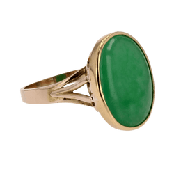 Bague Cocktail en or jaune et jade - Castafiore