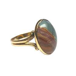 Bague Cocktail en or jaune et jaspe - Castafiore