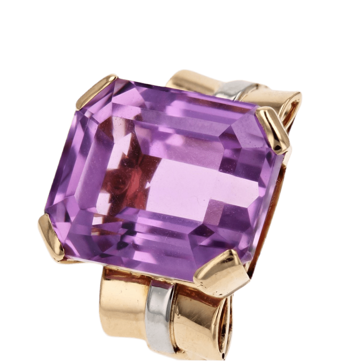Bague Cocktail en or jaune et kunzite - Castafiore