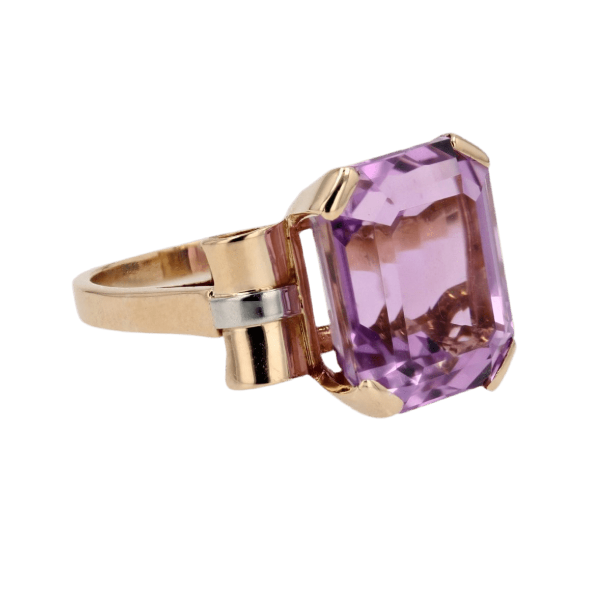 Bague Cocktail en or jaune et kunzite - Castafiore