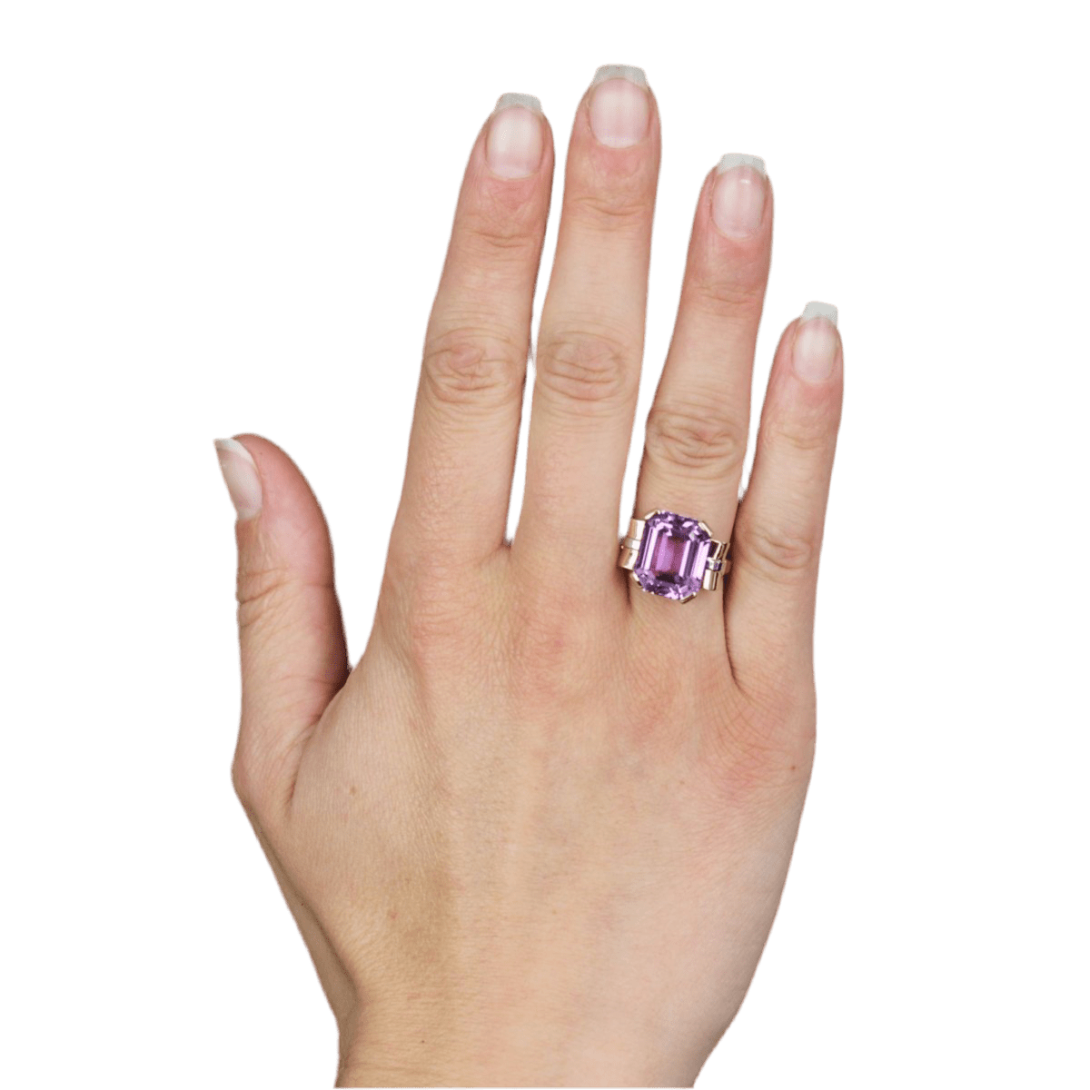 Bague Cocktail en or jaune et kunzite - Castafiore