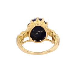 Ring former yellow gold lapis lazuli