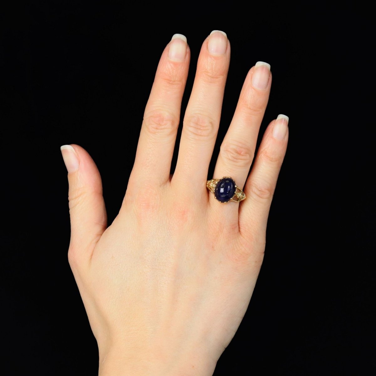 Ring former yellow gold lapis lazuli