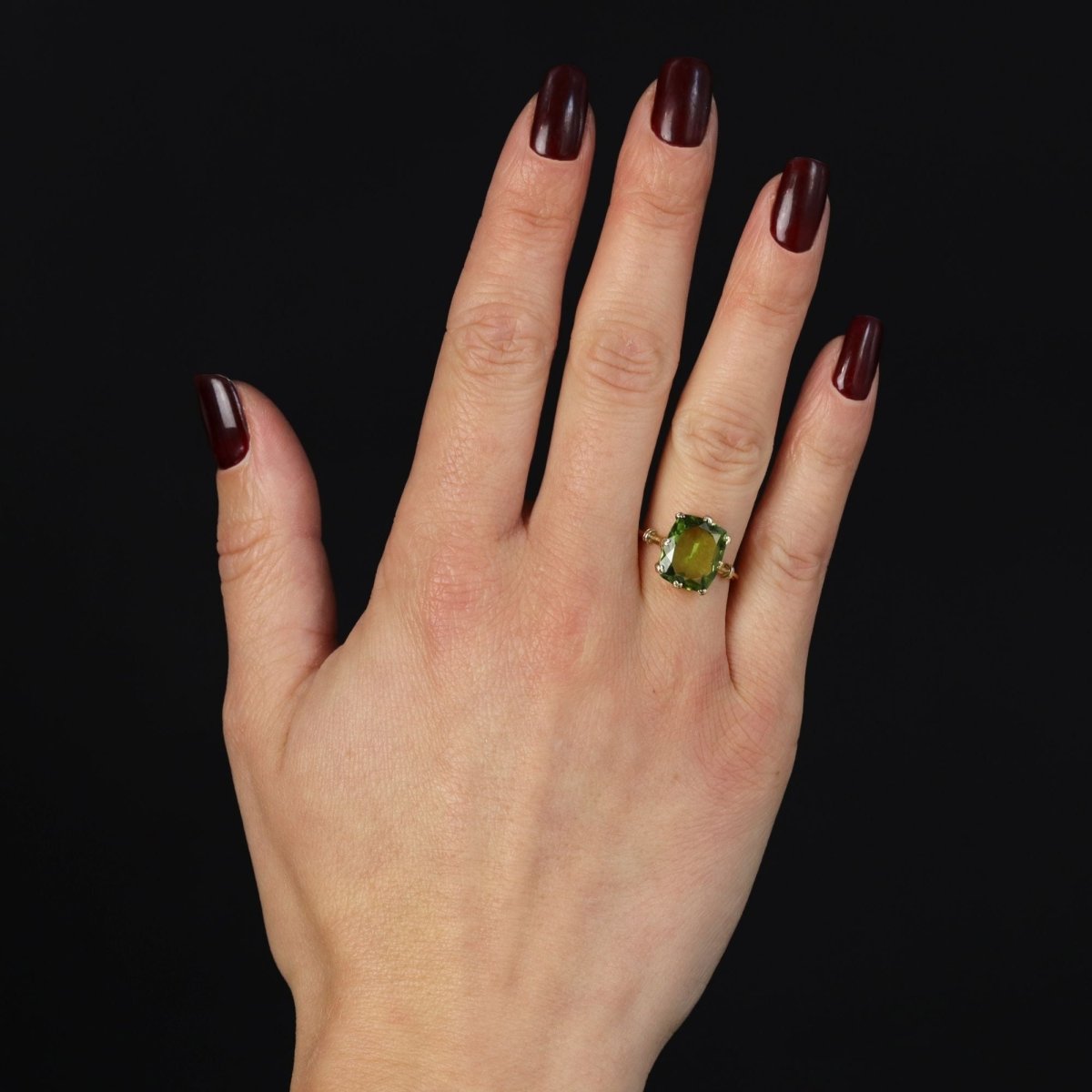 Bague Cocktail en or jaune et péridot - Castafiore