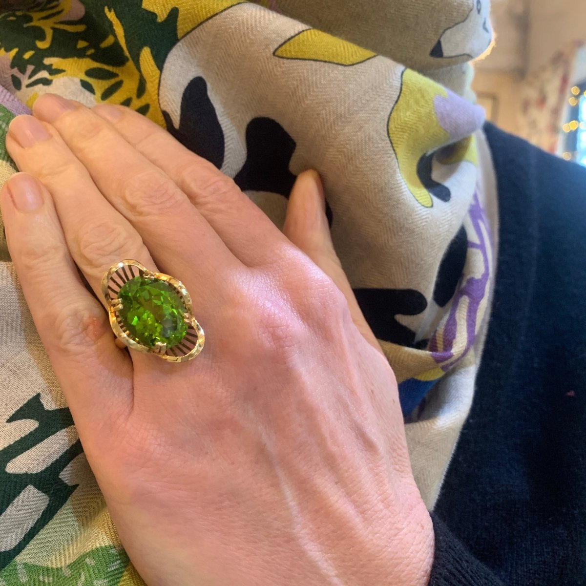 Bague Cocktail en or jaune et péridot - Castafiore