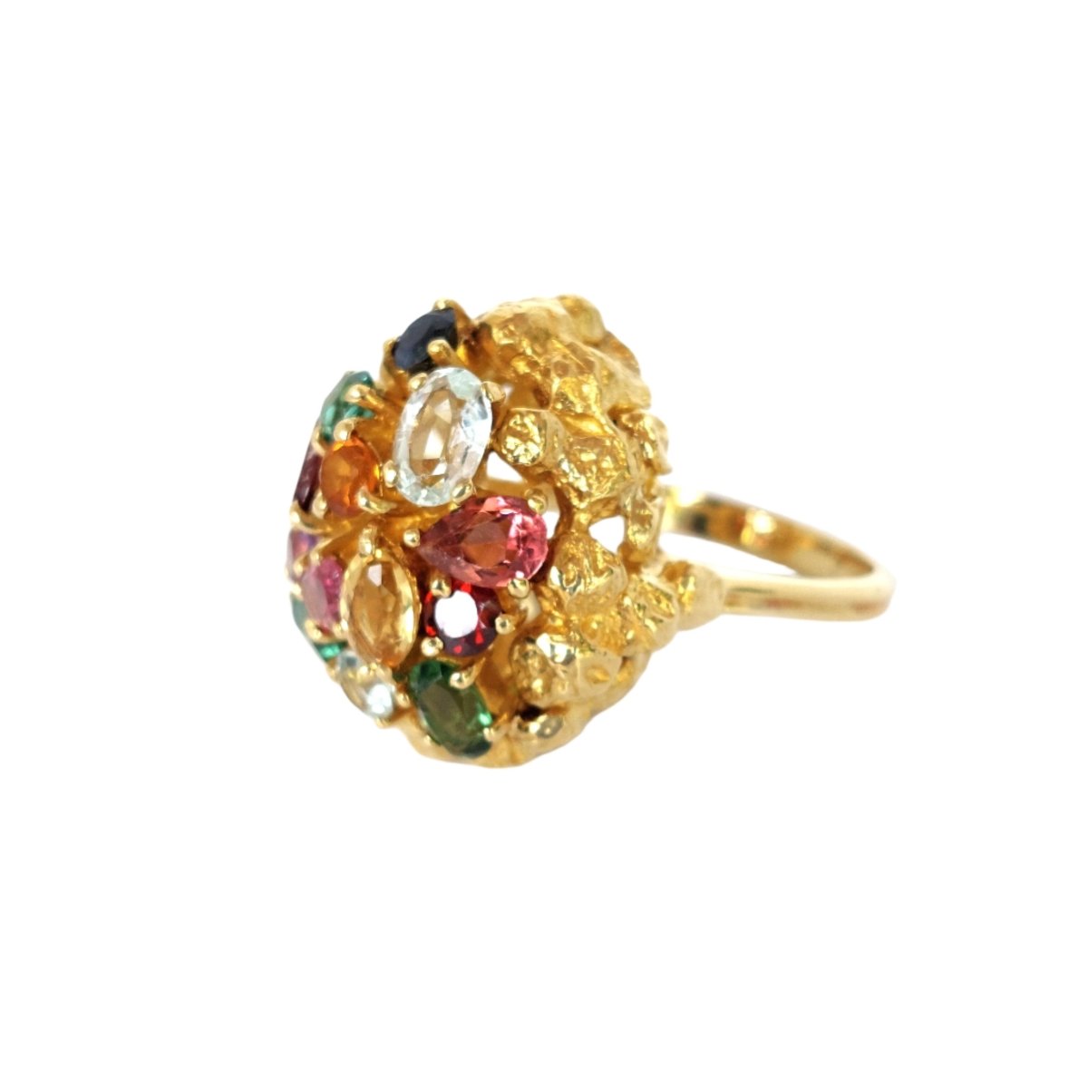 Bague Cocktail en or jaune et pierres fines - Castafiore