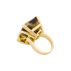 Bague Cocktail en or jaune et quartz - Castafiore