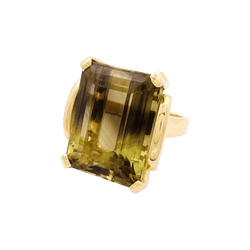 Bague Cocktail en or jaune et quartz - Castafiore