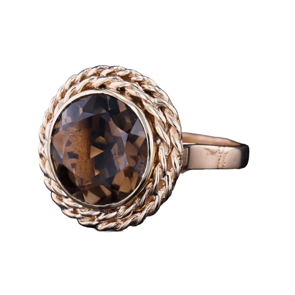 Bague Cocktail en or jaune et quartz - Castafiore