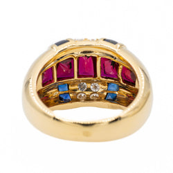 Bague Cocktail en or jaune et rubis - Castafiore