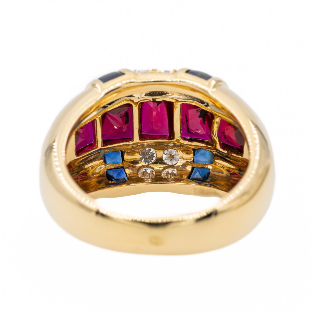 Bague Cocktail en or jaune et rubis - Castafiore
