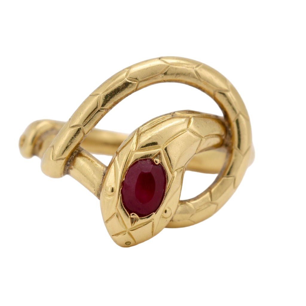 Bague Cocktail en or jaune et rubis - Castafiore