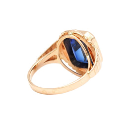 Bague Cocktail en or jaune et saphir - Castafiore