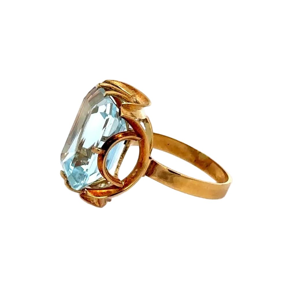 Bague Cocktail en or jaune et topaze - Castafiore