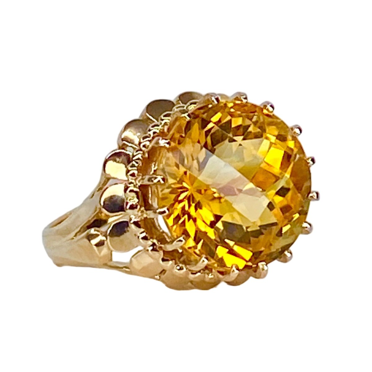 Bague Cocktail en or jaune et topaze - Castafiore
