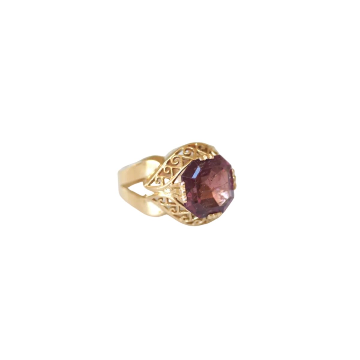 Bague Cocktail en or jaune et tourmaline rose - Castafiore