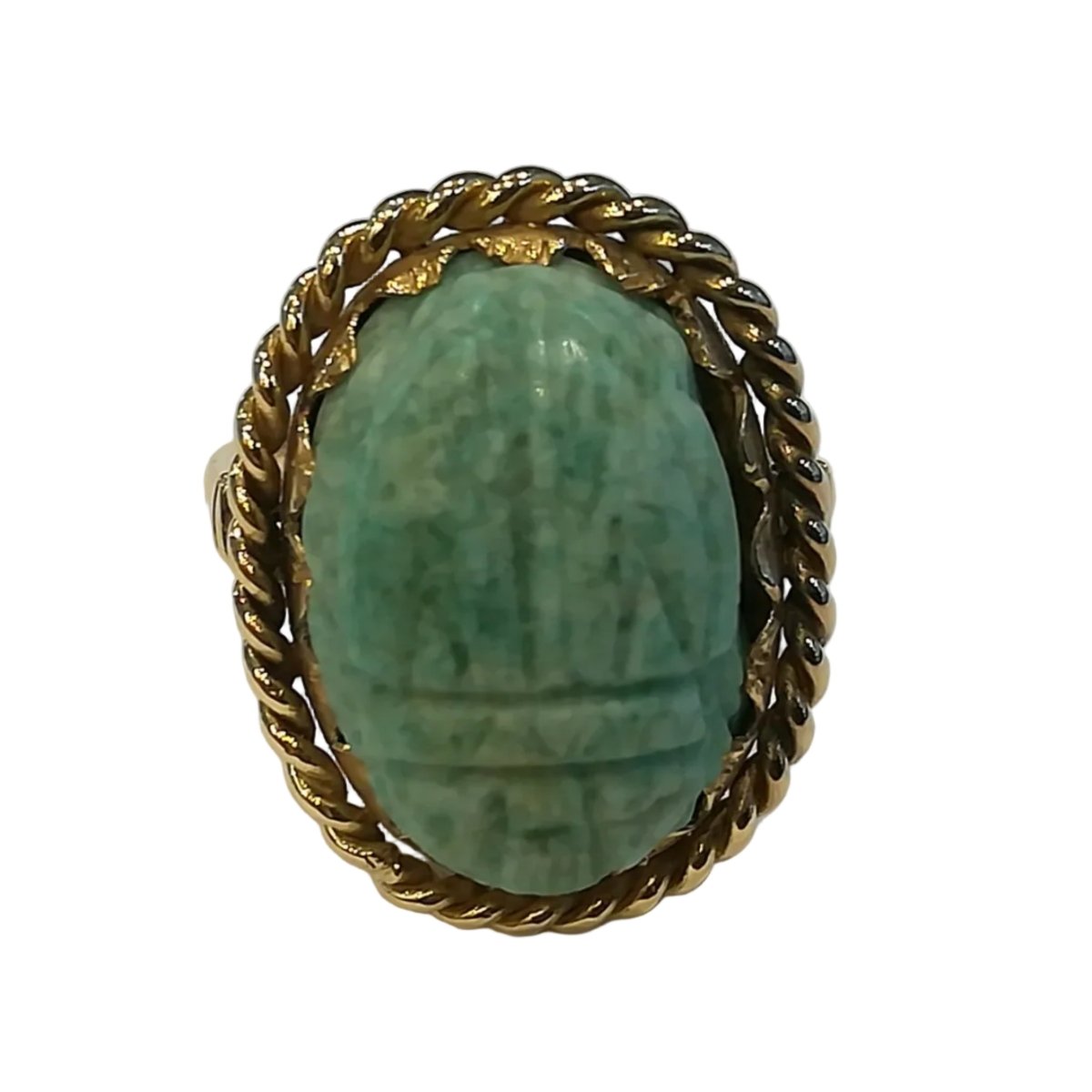 Bague Cocktail en or jaune et turquoise