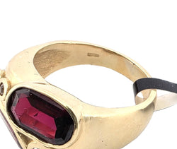 Bague Cocktail en or jaune, grenats et diamants - Castafiore