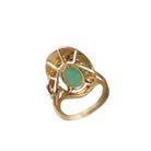 Bague Cocktail en or jaune, jade et rubis - Castafiore