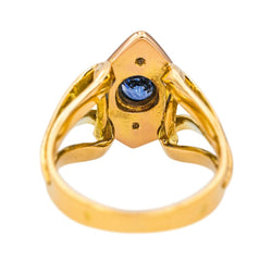 Bague Cocktail en or jaune, or rose, saphir et diamants - Castafiore