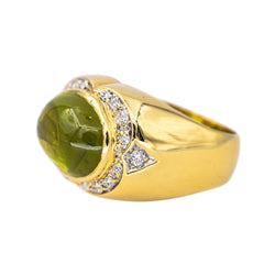 Bague Cocktail en or jaune, péridot et diamants - Castafiore