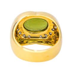 Bague Cocktail en or jaune, péridot et diamants - Castafiore