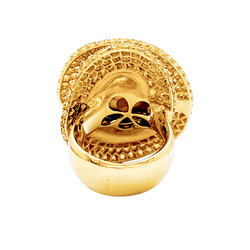 Bague Cocktail en or jaune, perle, saphirs et diamants - Castafiore