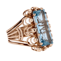 Bague Cocktail en or jaune, perles et citrine - Castafiore