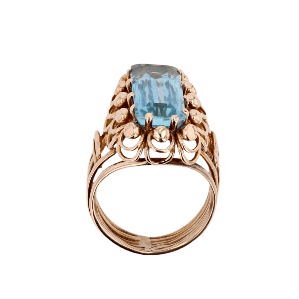 Bague Cocktail en or jaune, perles et citrine - Castafiore