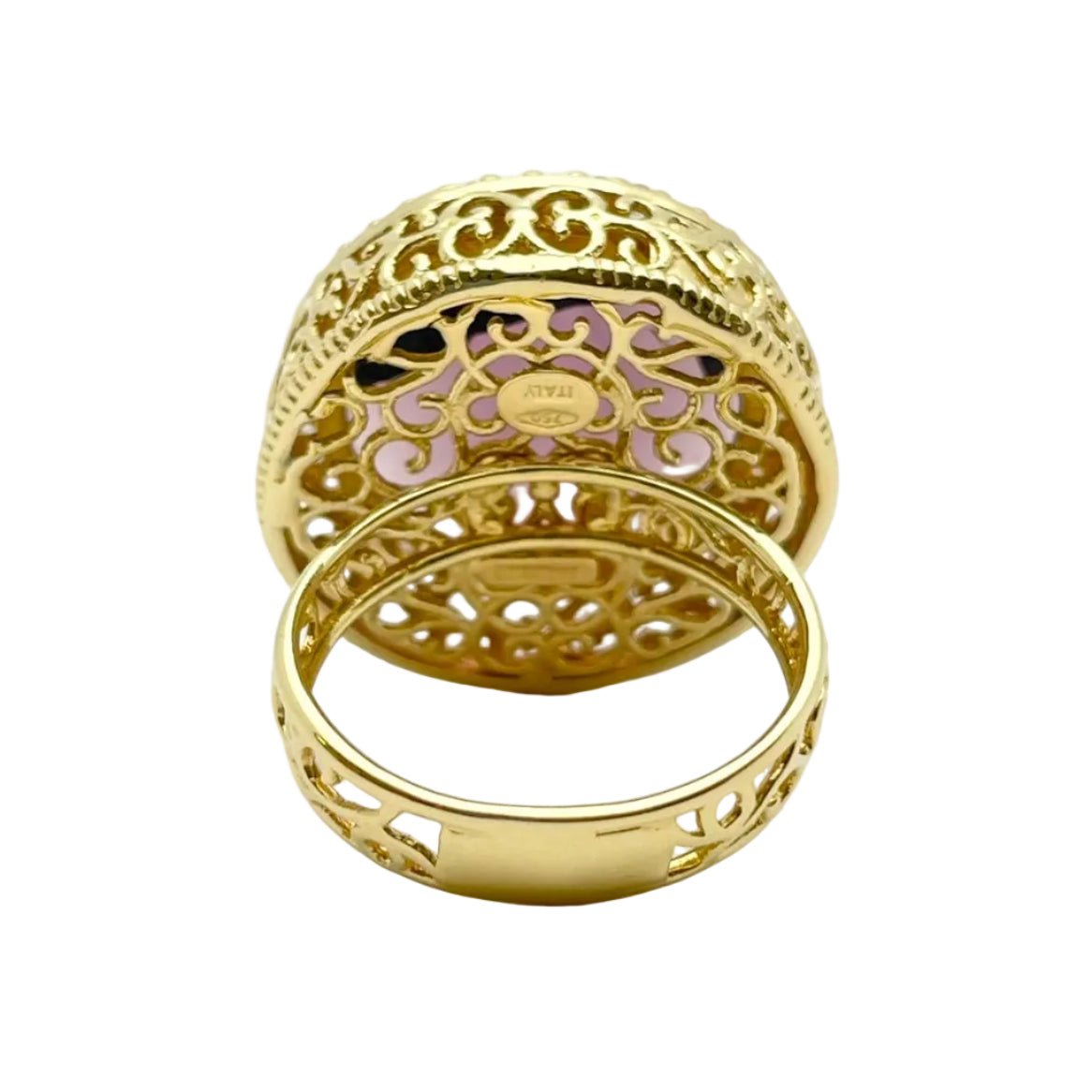 Bague Cocktail en or jaune, quartz et diamants - Castafiore