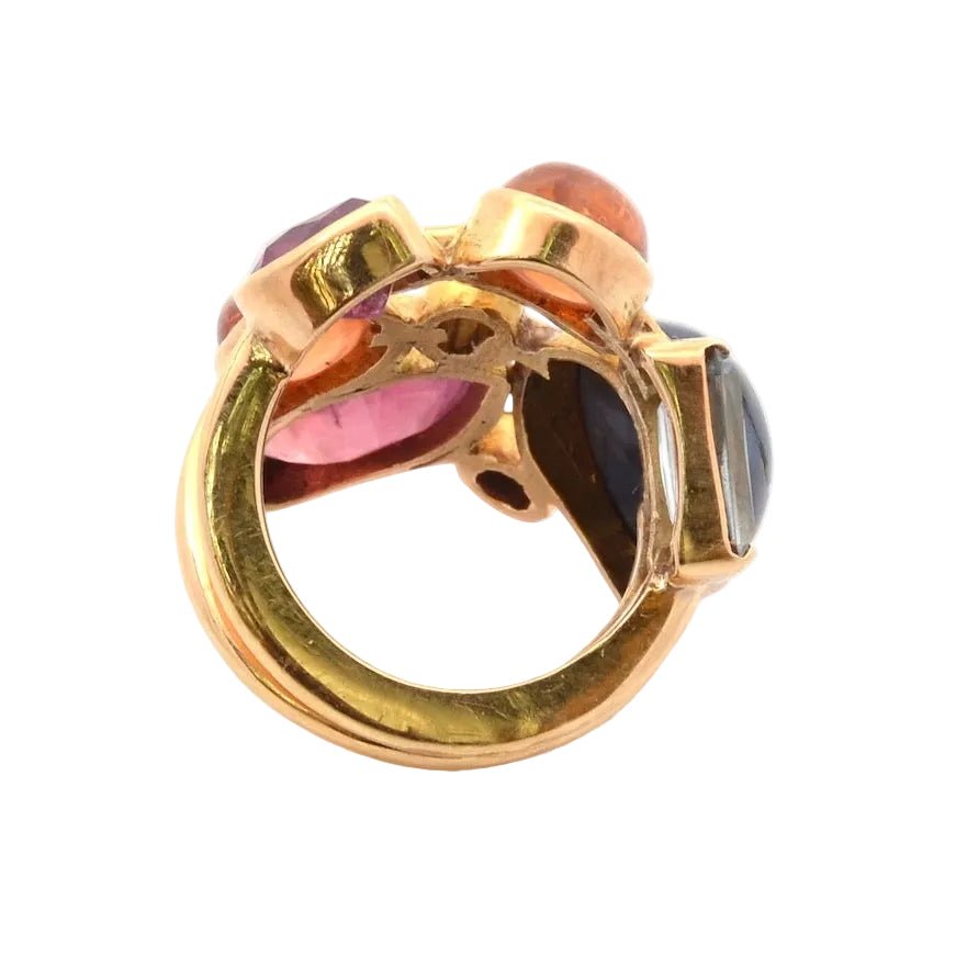 Ring vintage gemstones in 18k gold