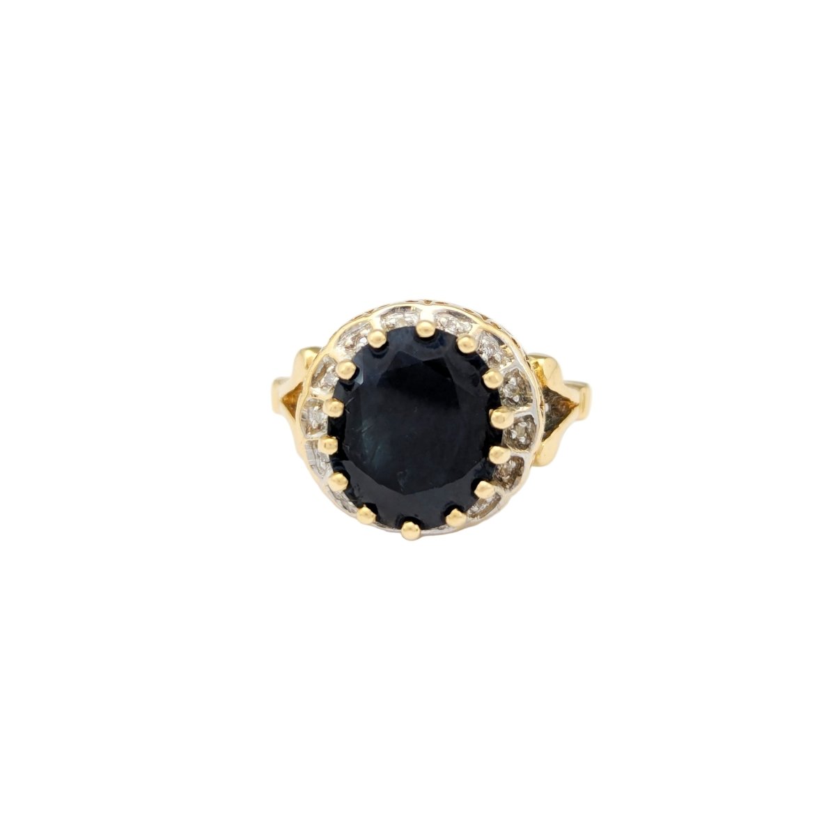 Bague Cocktail en or jaune, saphir et diamants - Castafiore