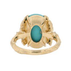 Bague Cocktail en or jaune, turquoise et diamants - Castafiore