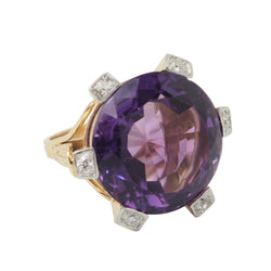 Bague COCKTAIL en or rose améthyste et diamants - Castafiore