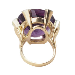 Bague COCKTAIL en or rose améthyste et diamants - Castafiore