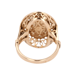 Bague Cocktail en or rose, camée et agate - Castafiore