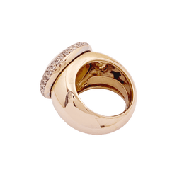 Bague Cocktail en or rose, corail et diamants - Castafiore
