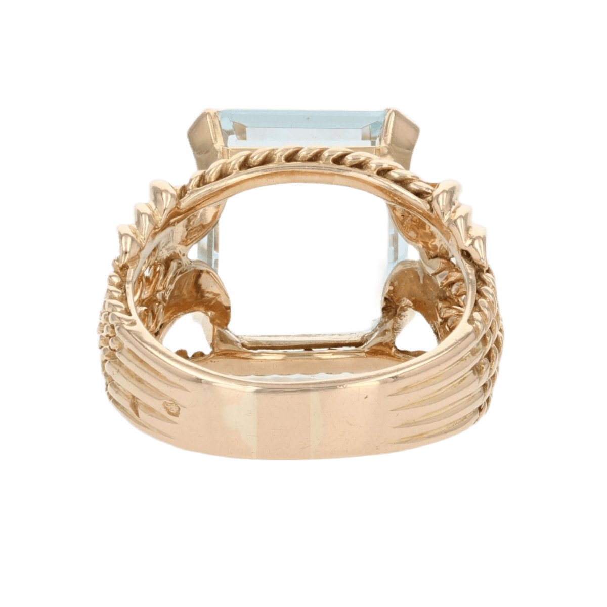 Bague Cocktail en or rose et aigue - marine - Castafiore