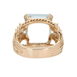 Bague Cocktail en or rose et aigue - marine - Castafiore