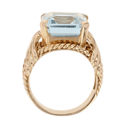 Bague Cocktail en or rose et aigue - marine - Castafiore