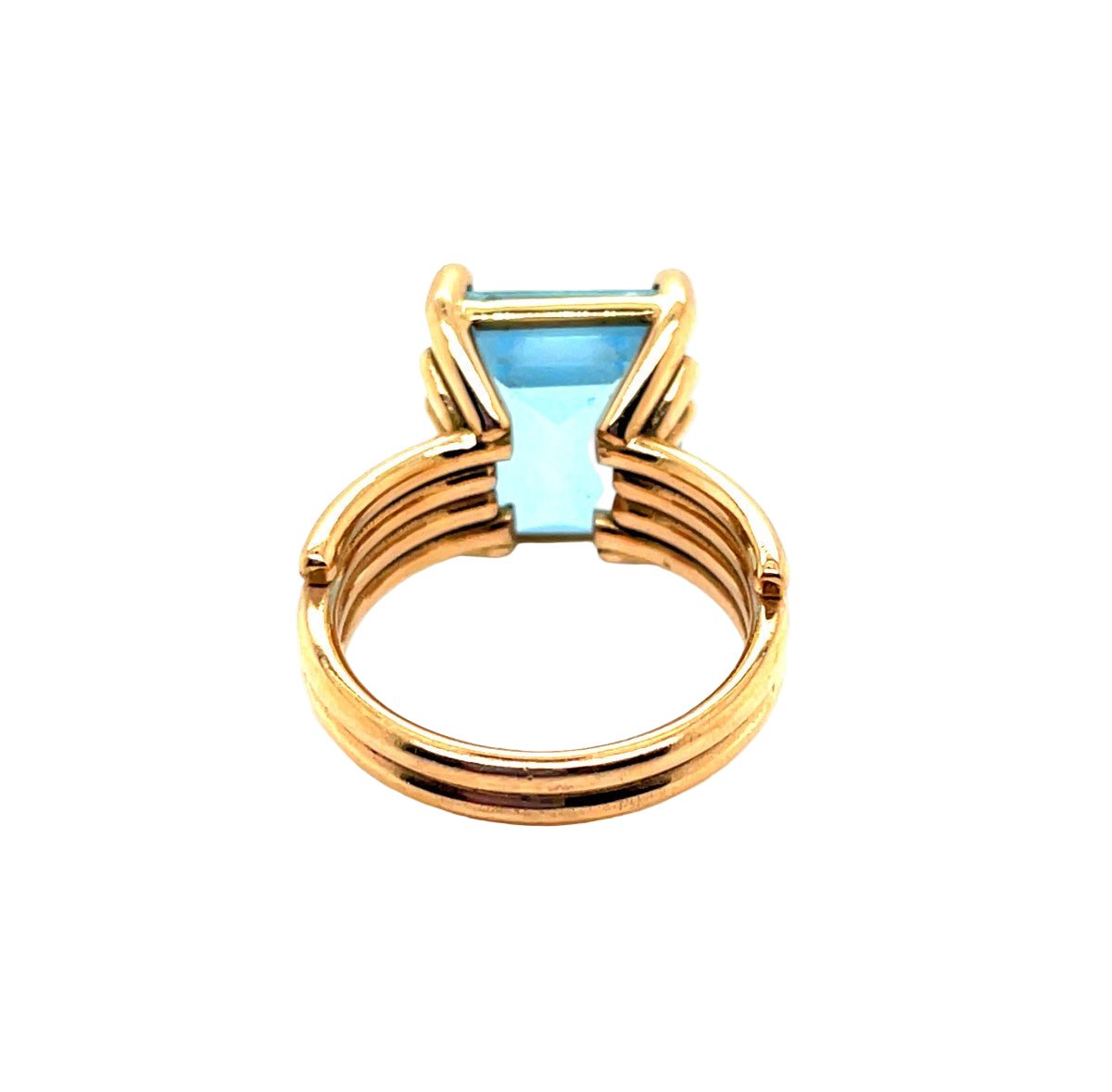 Bague Cocktail en or rose et aigue - marine - Castafiore