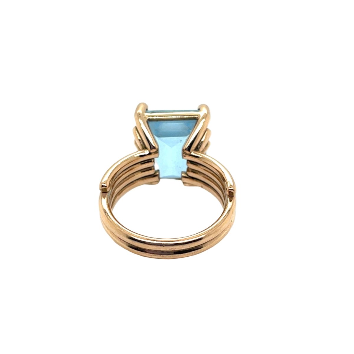 Bague Cocktail en or rose et aigue - marine - Castafiore