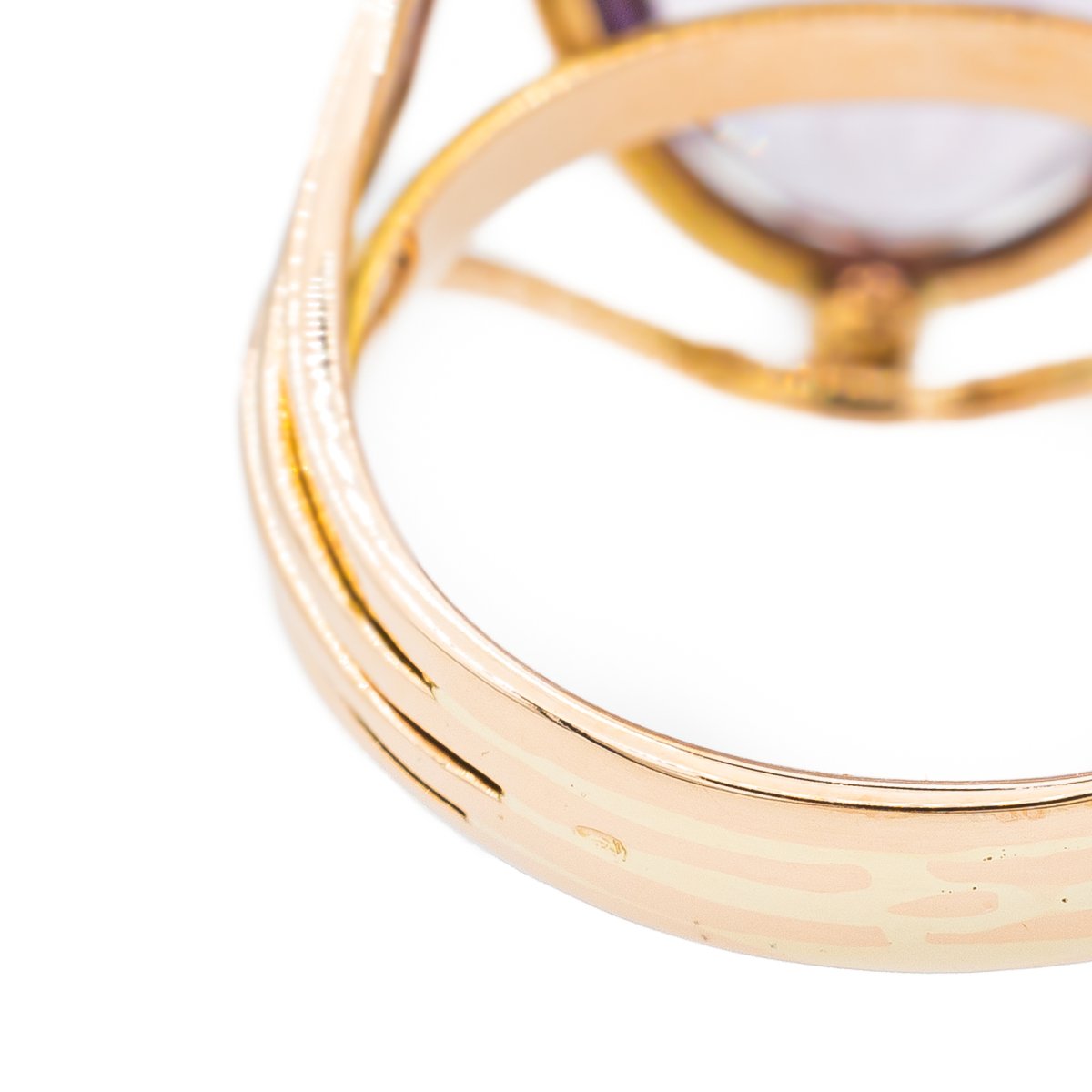 Bague Cocktail en or rose et améthyste - Castafiore