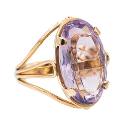 Bague Cocktail en or rose et améthyste - Castafiore