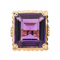 Bague Cocktail en Or rose et Améthyste - Castafiore